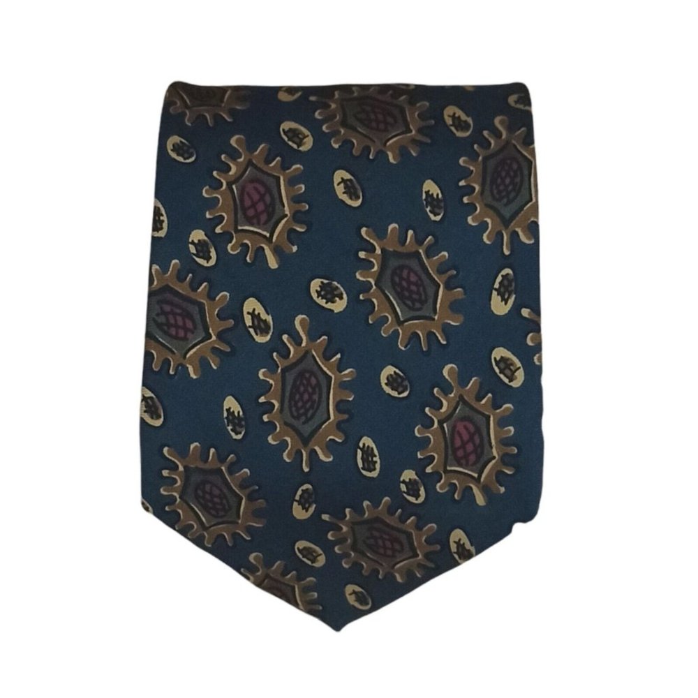 CHRISTIAN DIOR MONSIEUR Green Art Silk Tie USA 58"/ 3.7" EC